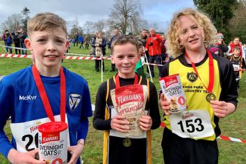 Young athletes on top of the podium at cross-country races